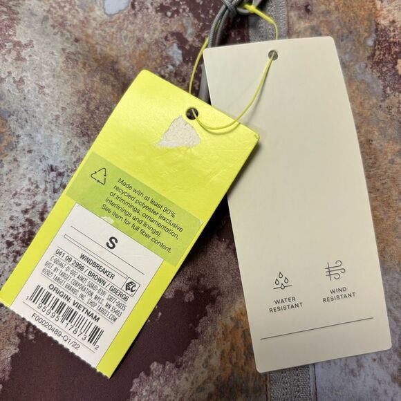 All In Motion Men’s Windbreaker Jacket Brown Stone Packable Hooded Sz Sm - Picture 9 of 15